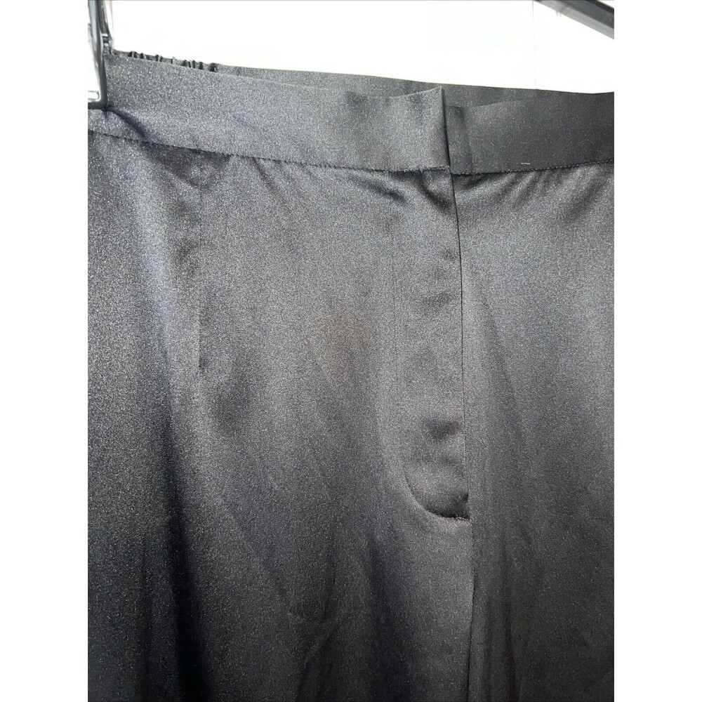 Spenser Jeremy Woman Pants Floral Embroidered Black Silky 16W Party Chic Stretch - Picture 4 of 14